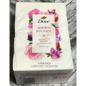 Limited Edition Dove Garden Tea Party Velvet Fig Bloom Beauty Bar Soap 4-Pack